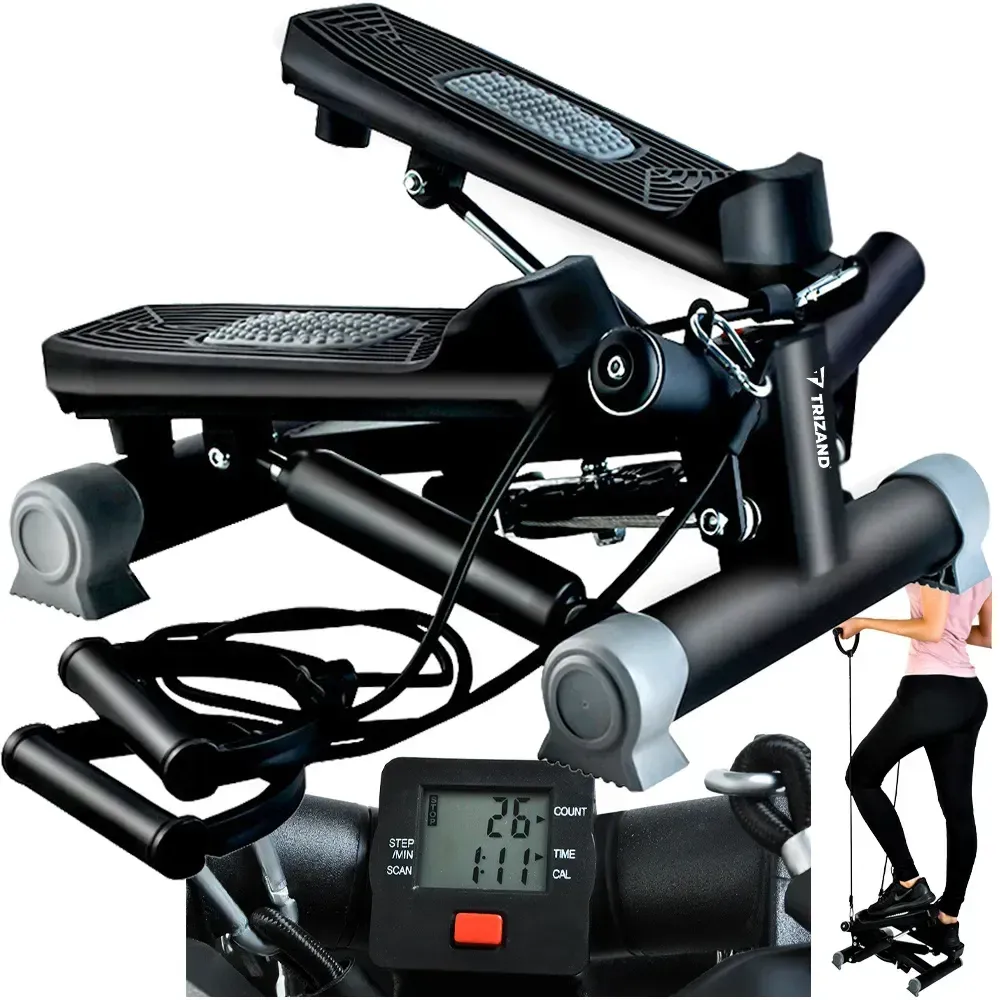 Twist stepper s expandéry a LCD displejem, nastavitelný rozsah kroku, nosnost 120 kg