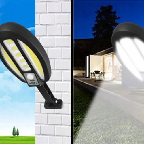 Solární nástěnné LED světlo 95 COB se senzorem pohybu, IP67