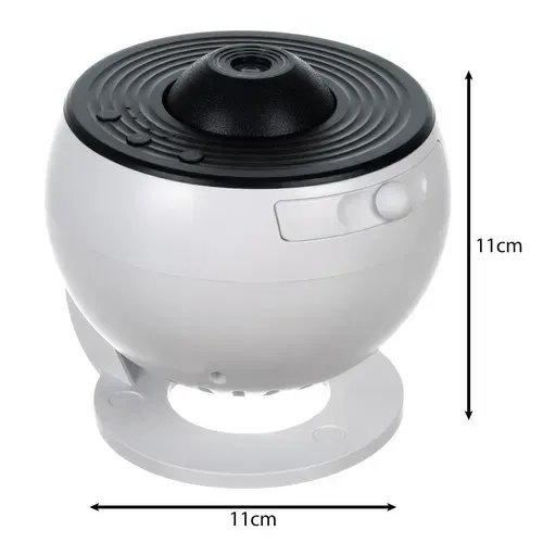 Proiector LED alb-negru cu cer înstelat, 12 diapozitive, rotire 360, temporizator, focalizare, USB-C, pentru tavan și perete