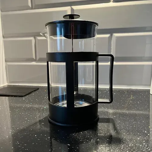 French press vrč za kavo in čaj 1 l, steklen, nerjavni bat s sitkom, za 3–6 skodelic