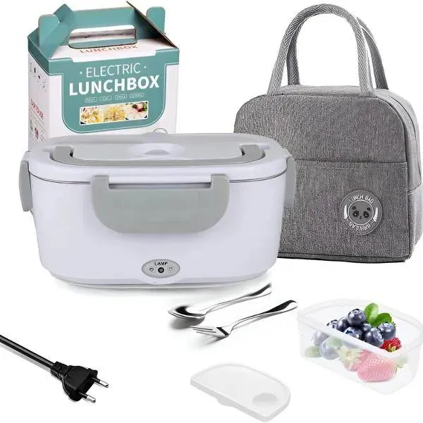 Biały elektryczny podgrzewacz do jedzenia 1,5L ze stalową miską