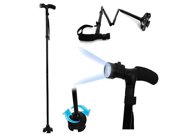 Składana laska z latarką