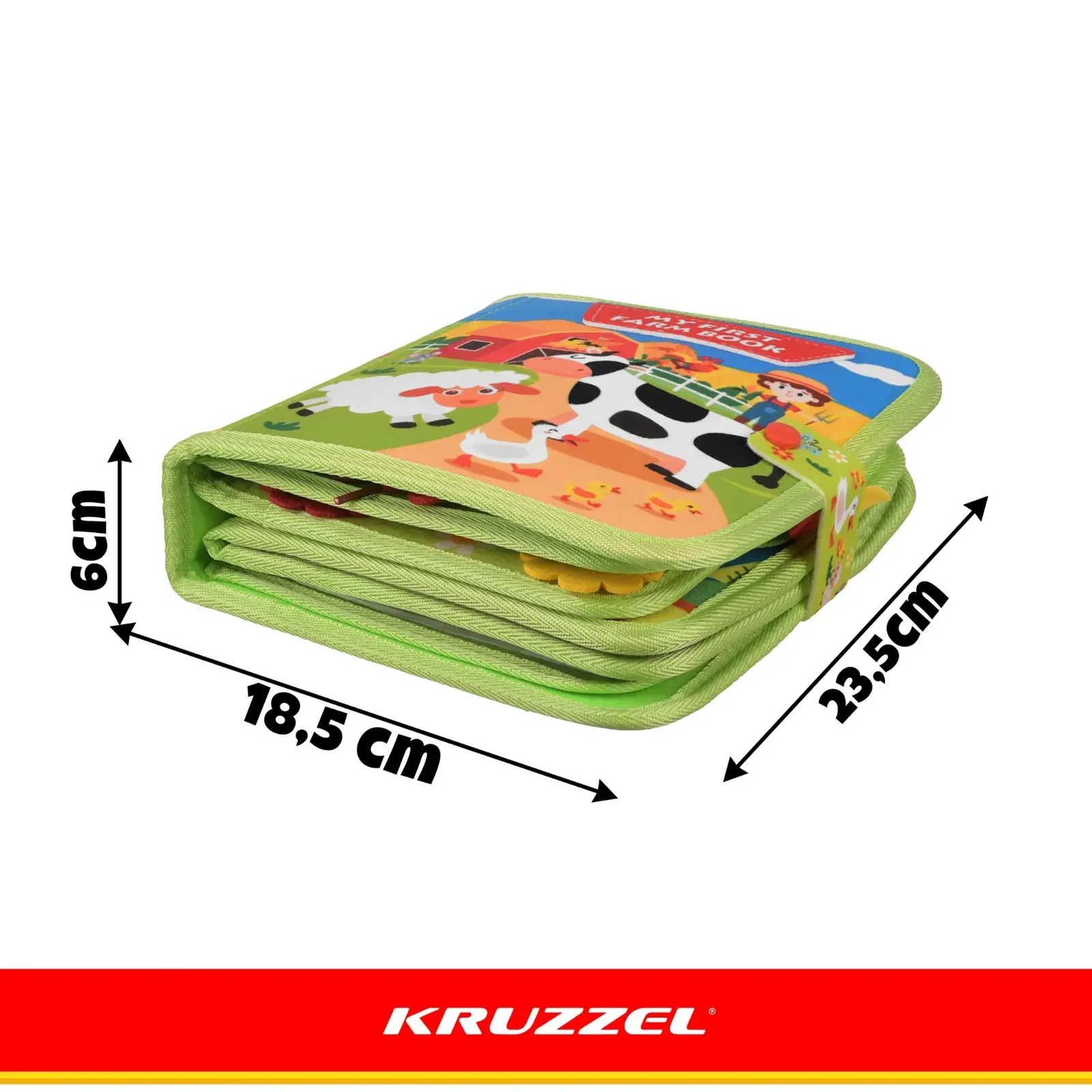 Carte interactivă din material textil Ferma cu elemente mobile, 20 de activități pe 10 pagini