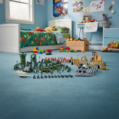 Vojaci so základňou a množstvom doplnkov - 300 kusov