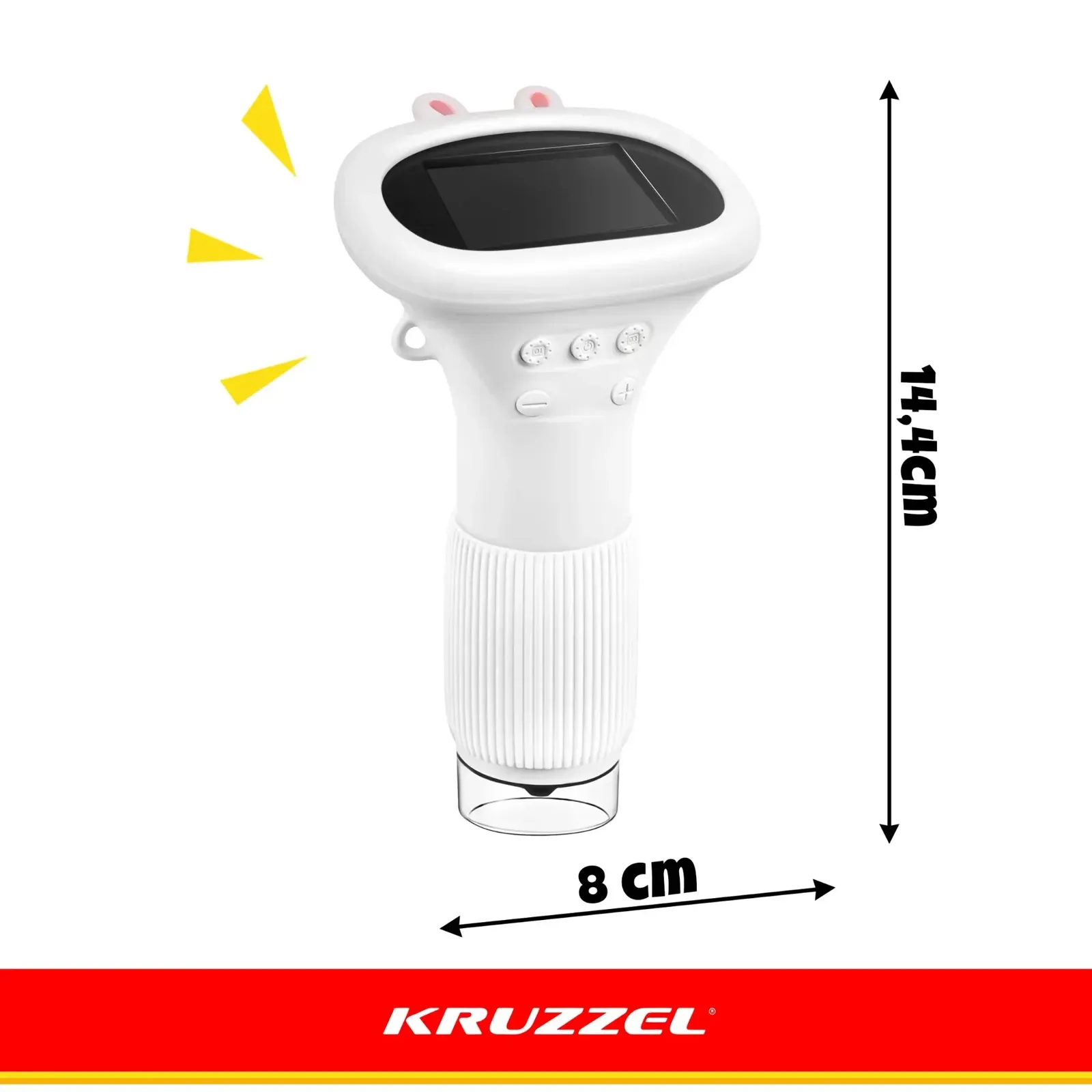 Microscop digital alb de buzunar pentru copii, mărire de până la 1000×, 8 LED-uri, conectare la computer, rezoluție de 2 MP
