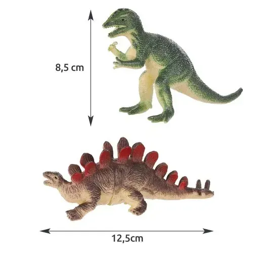 Dinozaury dla dzieci, zestaw 12 plastikowych figurek z PVC do zabawy w prehistorię i dziecięcej kolekcji
