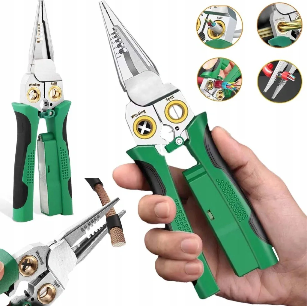 Klešče za odizoliranje in krimpanje 8v1 s preizkuševalcem napetosti, nerjavno jeklo, 0,5-4mm