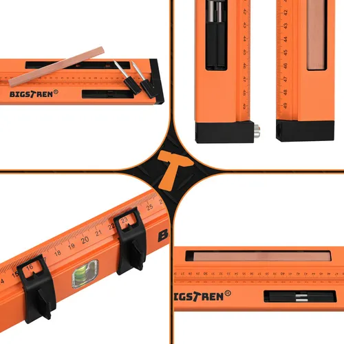 Raportor de construcții reglabil cu nivela și compas 3în1, interval 0-270 grade, riglă 500mm, blocare
