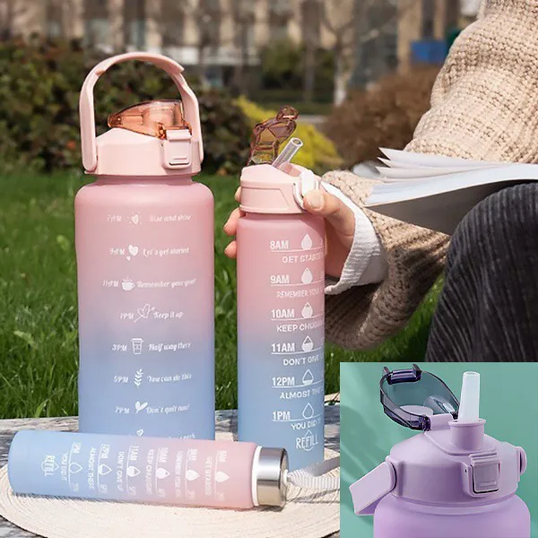 Motywacyjne butelki do picia zestaw 3 szt. 2 l 