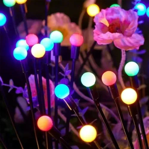 Dekorativní solární zahradní RGB lampa - 2 KS v balení