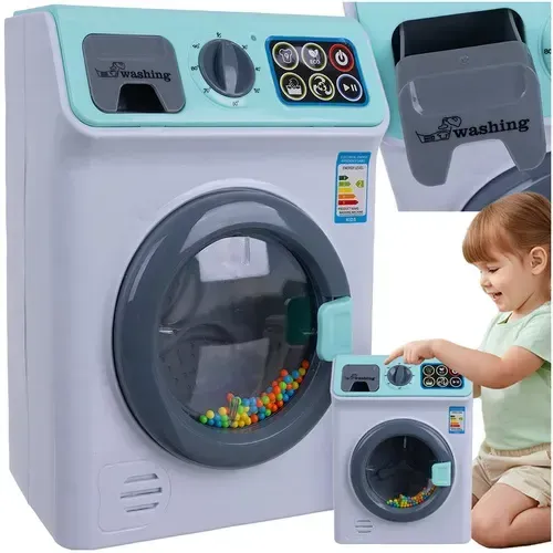 Mașină de spălat automată pentru copii, cu panou tactil, sunete și tambur rotativ