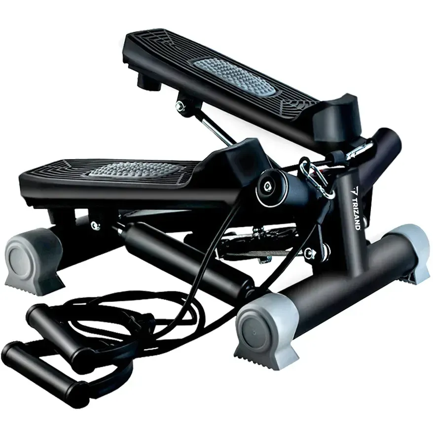 Stepper rotativ cu benzi elastice și ecran LCD, amplitudine reglabilă a pasului, capacitate de susținere 120 kg