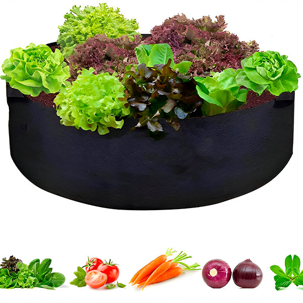 Černý látkový zahradní záhon z geotextilie 90x30cm pro zeleninu, bylinky a květiny s drenáží