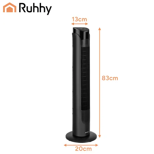 Sloupový ventilátor 83 cm 45W s dálkovým ovládáním a časovačem 12h, LED displej, 3 režimy