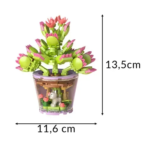 Set de construcție creativ floare cu 172 de piese, pentru copii, instrucțiuni ilustrate