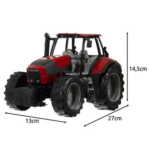 Traktor na setrvačník se sklápěcím přívěsem a otevírací kapotou