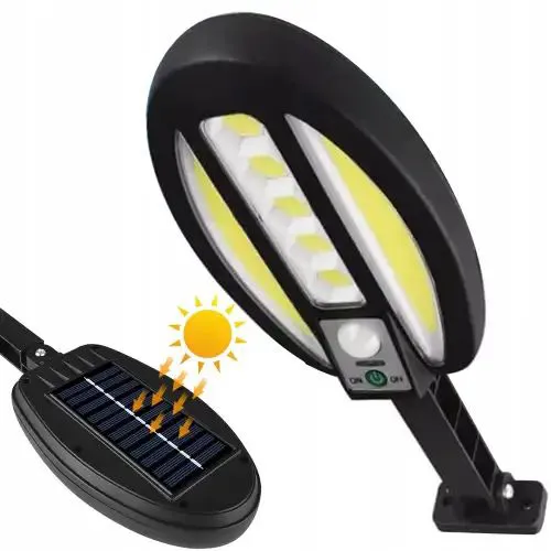 Solární nástěnné LED světlo 95 COB se senzorem pohybu, IP67