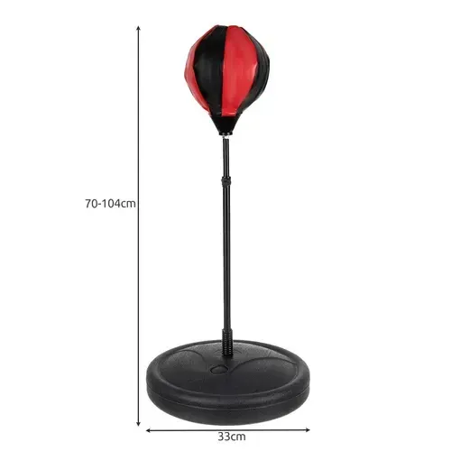 Dětská boxerská sada 3 v 1, nafukovací hruška na stojanu, rukavice a pumpa, nastavitelná výška 70 až 104 cm