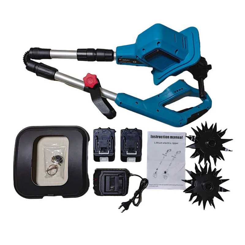 Aku kultivátor s 2 batériami, záber 20 cm, hĺbka 15 cm, nastaviteľná rukoväť