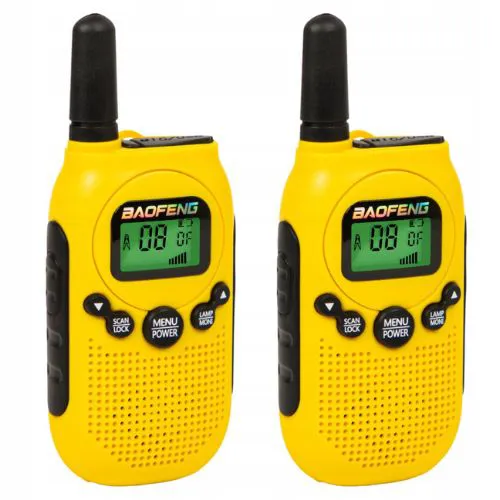 PMR vysílačky 2ks s akumulátorem 1500mAh a USB nabíjením, 8 kanálů, dosah 3km