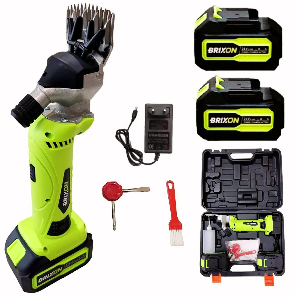 AKU stříhací strojek na hospodářská zvířata 550W, ovce, koně, skot, regulace otáček, 2 baterie