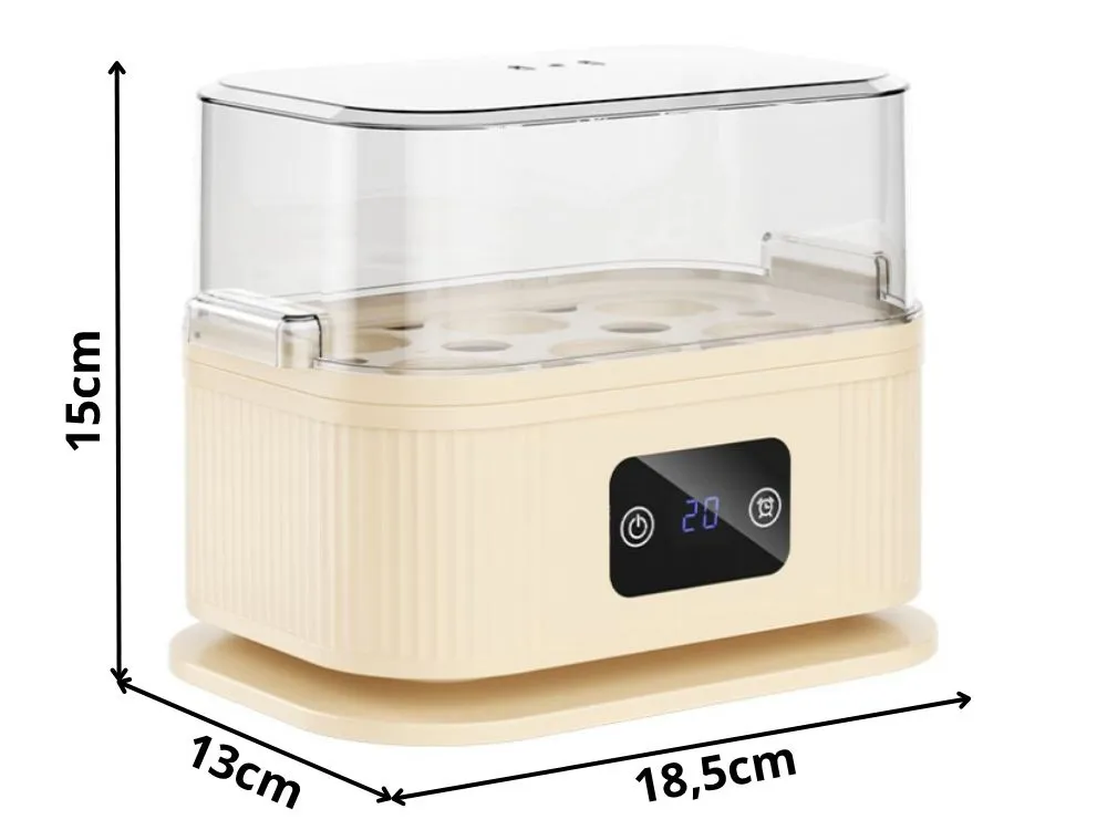 Gătețor electric de ouă cu aburi, fiertor de ouă, aparat de fiert ouă cu cronometru, display și 3 nivele de duritate