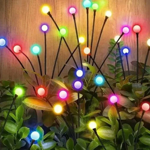 Dekorativní solární zahradní RGB lampa - 2 KS v balení