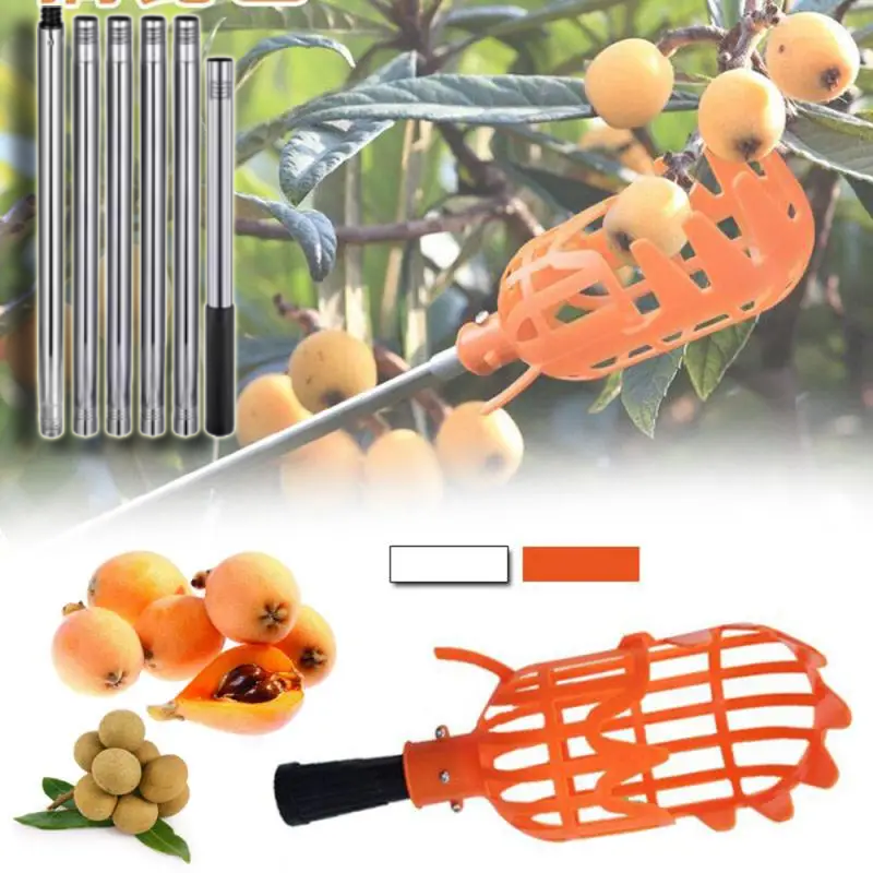 Plastový sběrač ovoce s kovovou teleskopickou tyčí 2m