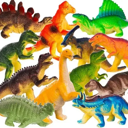 Dinosauři pro děti, sada 12 plastových figurek z PVC pro hry na pravěk i do dětské sbírky