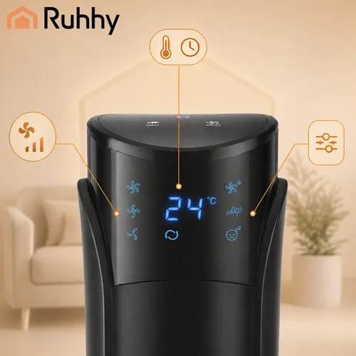 Sloupový ventilátor 83 cm 45W s dálkovým ovládáním a časovačem 12h, LED displej, 3 režimy