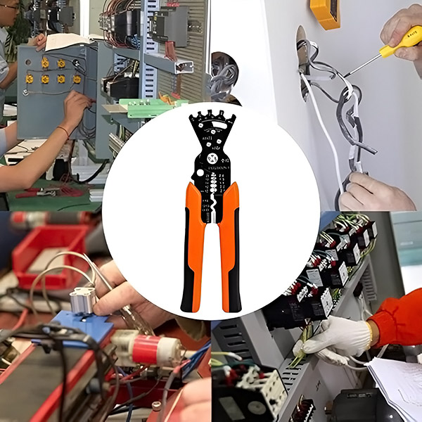 Multifunkčné elektrikárske kliešte 5v1 – odizolovacie, krimpovacie, strihacie náradie na káble 10-24 AWG, oceľ