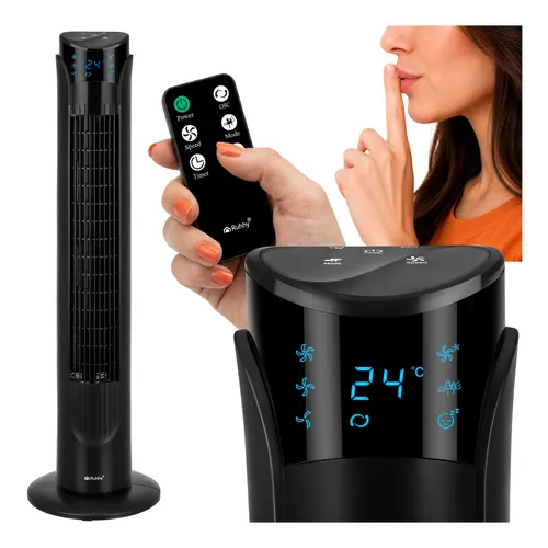 Sloupový ventilátor 83 cm 45W s dálkovým ovládáním a časovačem 12h, LED displej, 3 režimy