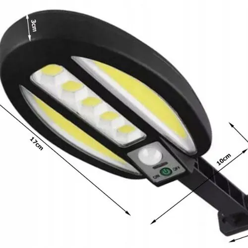 Solární nástěnné LED světlo 95 COB se senzorem pohybu, IP67