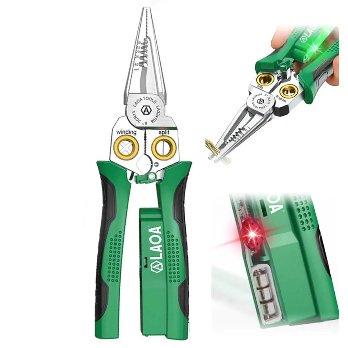 Klešče za odizoliranje in krimpanje 8v1 s preizkuševalcem napetosti, nerjavno jeklo, 0,5-4mm