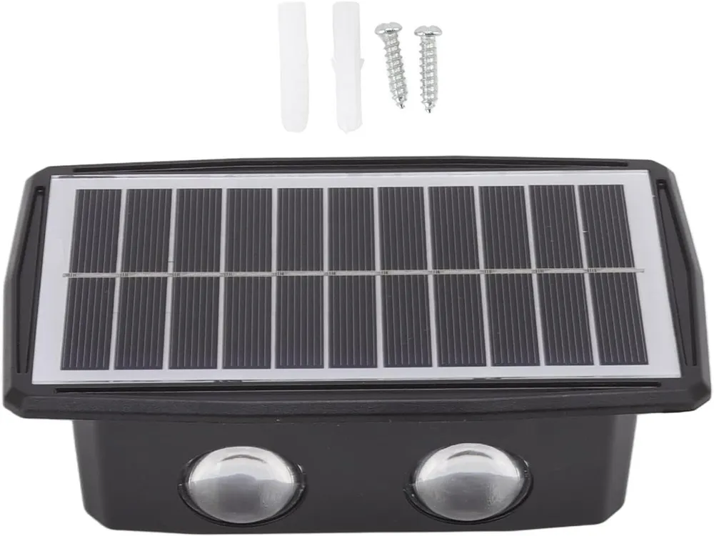 Solární nástěnná dekorativní lampa s vícebarevným LED světlem, soumrakový senzor, IP65