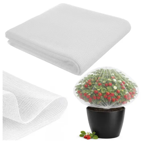 Bílá ochranná síť proti hmyzu na záhony 3×6m, 80 mesh 0,17mm, HDPE, propustná pro světlo a déšť