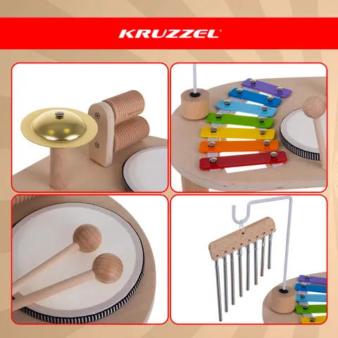 Drevený detský hudobný stolík