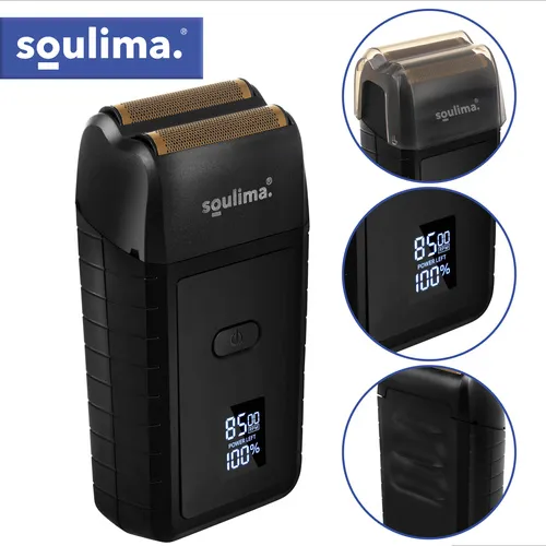 Elektryczna golarka foliowa 2 folie, ładowanie USB-C, wyświetlacz LED, IPX4, czas pracy 60 min, kompaktowa