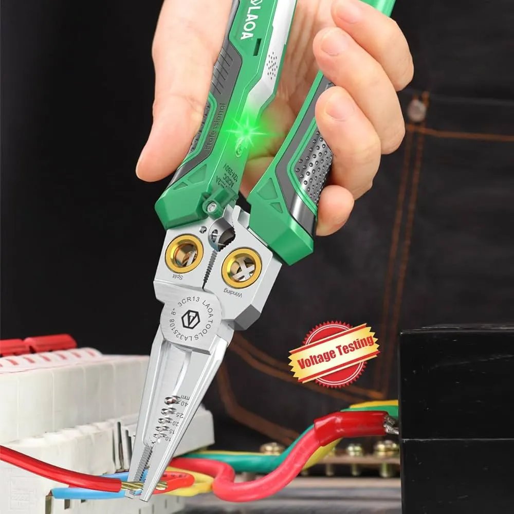 Klešče za odizoliranje in krimpanje 8v1 s preizkuševalcem napetosti, nerjavno jeklo, 0,5-4mm