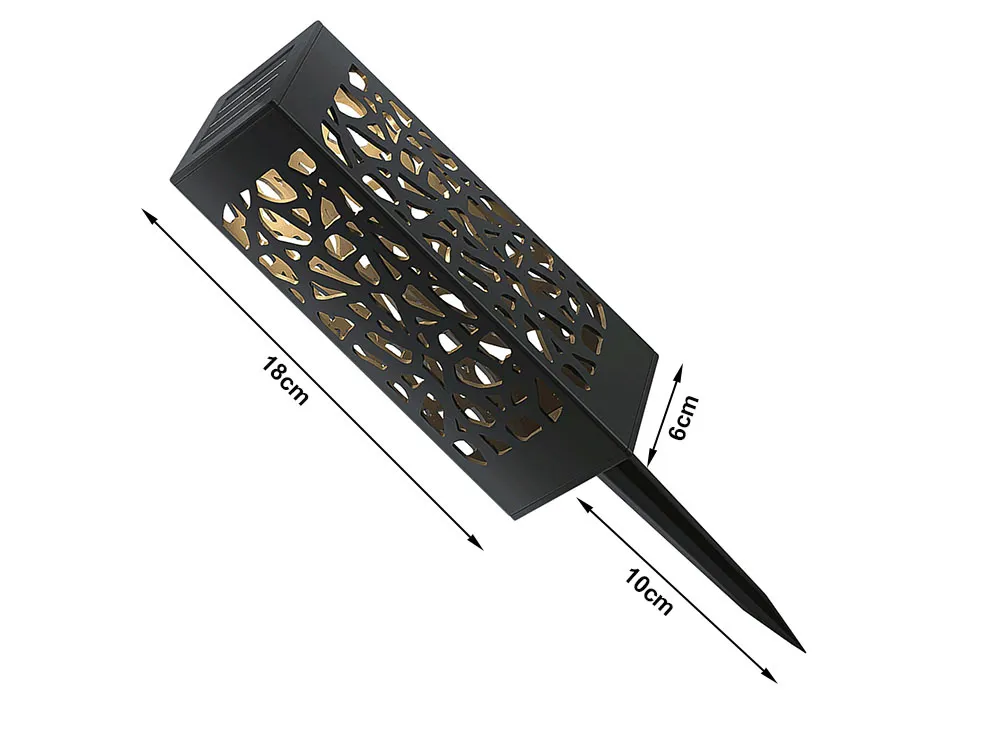Sada 4ks solárních zapichovacích zahradních lamp, teplé bílé světlo, soumrakový senzor, výdrž až 10h