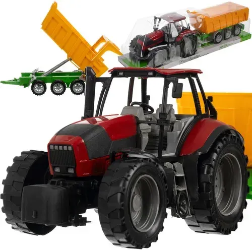 Lendkerekes traktor billenős pótkocsival és nyitható motorháztetővel