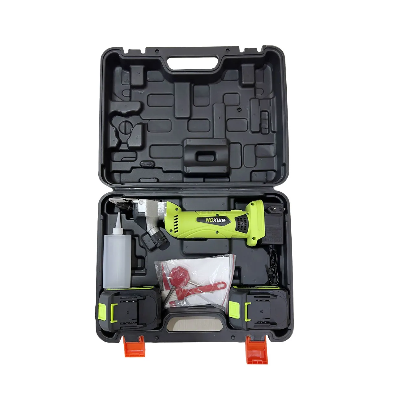 AKU stříhací strojek na hospodářská zvířata 550W, ovce, koně, skot, regulace otáček, 2 baterie